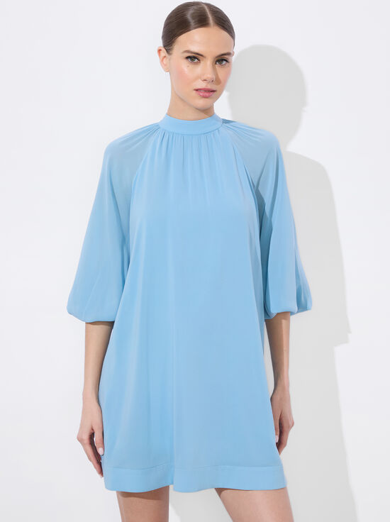 MINERAL BLUE-GRACEN TRAPEZE MINI DRESS