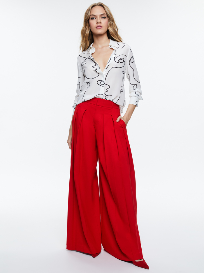 A+O X KOKETIT BRADY SLIM BUTTON DOWN - EYE CONTACT image 4 - Alice And Olivia