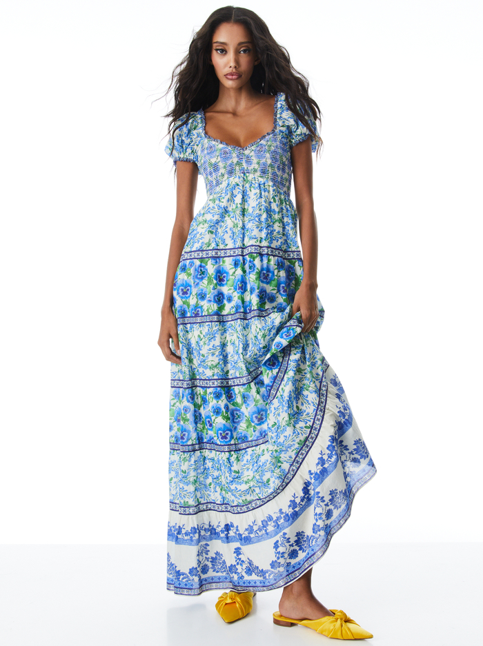 ROSALYN PUFF SLEEVE MAXI DRESS - PERFECT PANSY MULTI image 3 - ALICE + OLIVIA