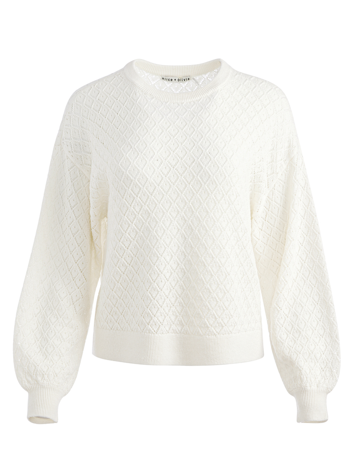 ANGELINE EASY CROP PULLOVER - SOFT WHITE image 5 - Alice And Olivia