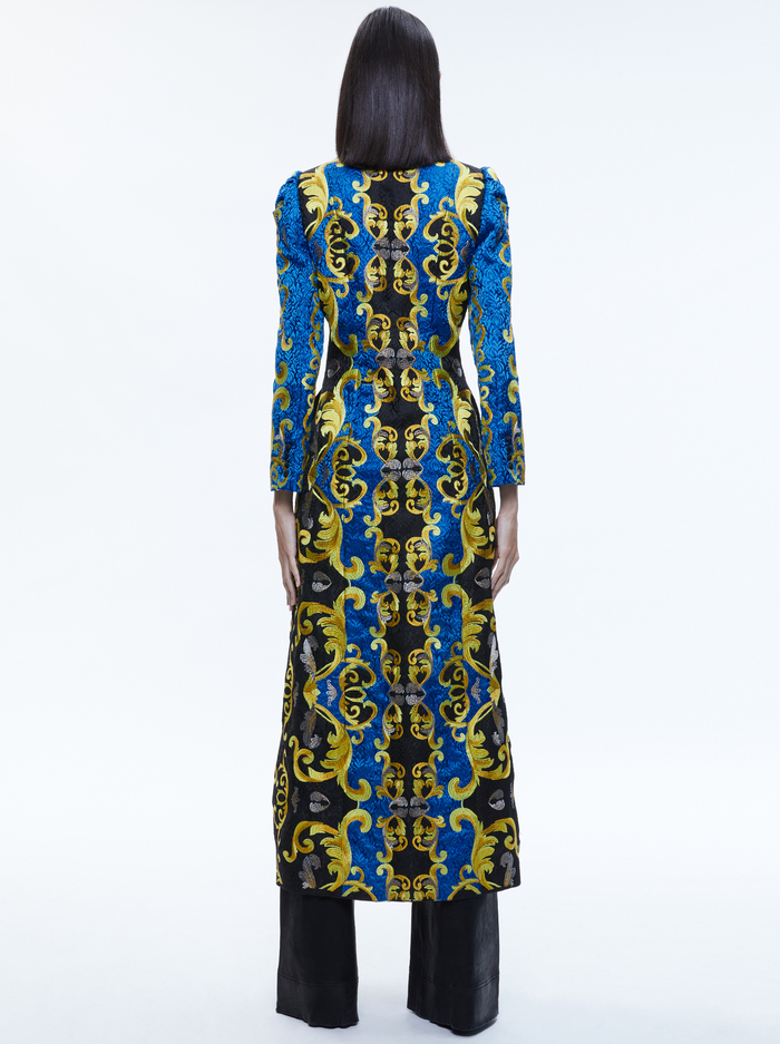 THOMAS EMBROIDERED COAT - SAPPHIRE/BLACK image 1 - Alice And Olivia