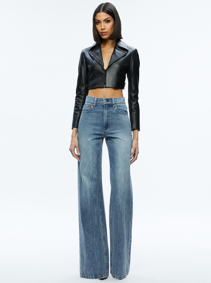YARDLEY LEATHER JACKET - BLACK image 2 - Alice And Olivia