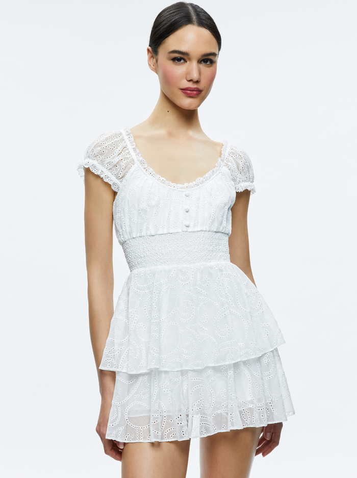 GRACIE RUFFLE ROMPER - OFF WHITE image 3 - Alice And Olivia