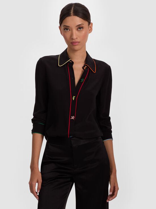 BLACK/MULTI-A+O X GRATEFUL DEAD WILLA BLOUSE