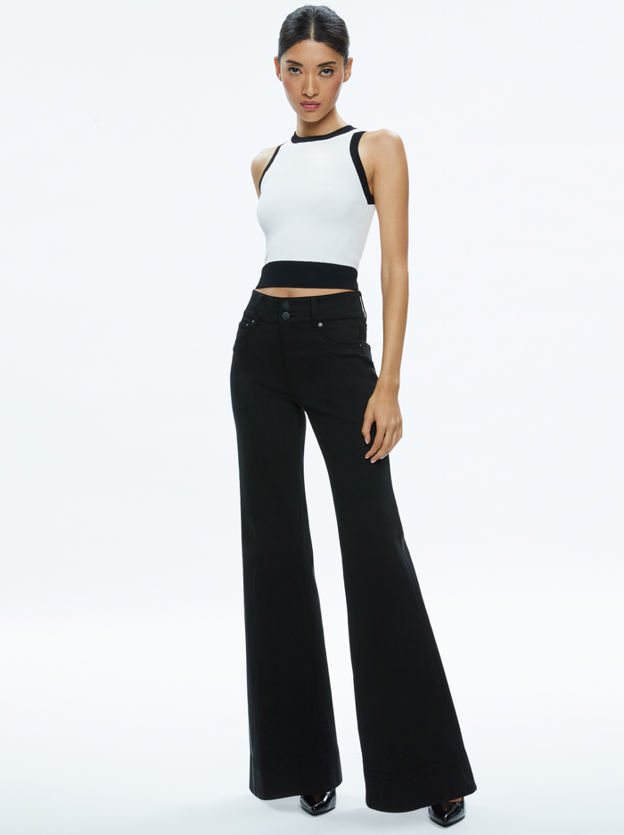 BOYD CREWNECK TANK - SOFT WHITE/BLACK image 1 - Alice And Olivia