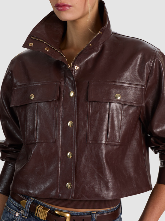 DARK CHOCOLATE-JAMES VEGAN FUNNEL NECK PARKA