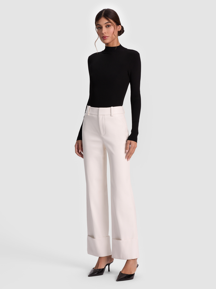 ALEXANDER VEGAN ANKLE PANT - OFF WHITE image 4 - ALICE + OLIVIA