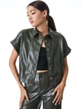EDYTH VEGAN TOP - OLIVE