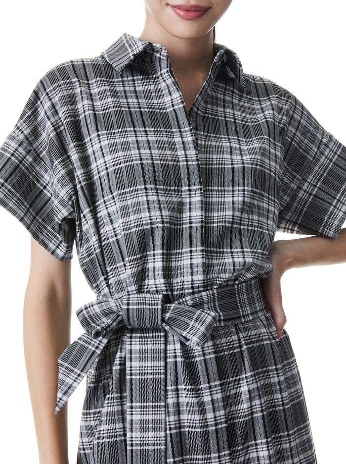 LUCETTE PLAID SHIRT DRESS - MEDIUM GREY/MULTI image 3 - ALICE + OLIVIA