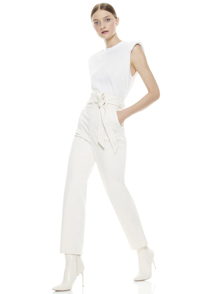 BRAXTON SLEEVELESS TEE - WHITE image 2 - Alice And Olivia