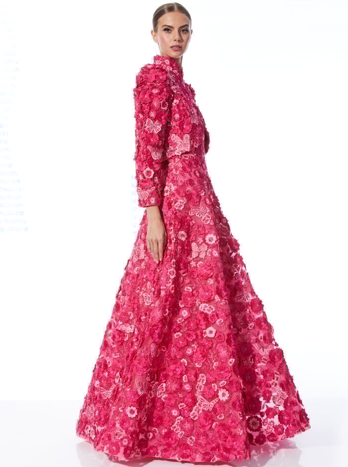 LORNA CROPPED FLORAL APPLIQUE JACKET - CANDY MULTI image 4 - Alice And Olivia
