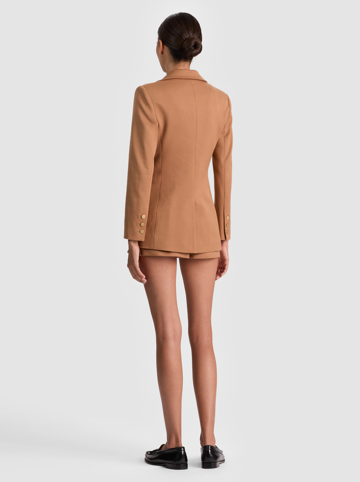 BREANN SIDE STRIPE BLAZER - TAN image 2 - Alice And Olivia