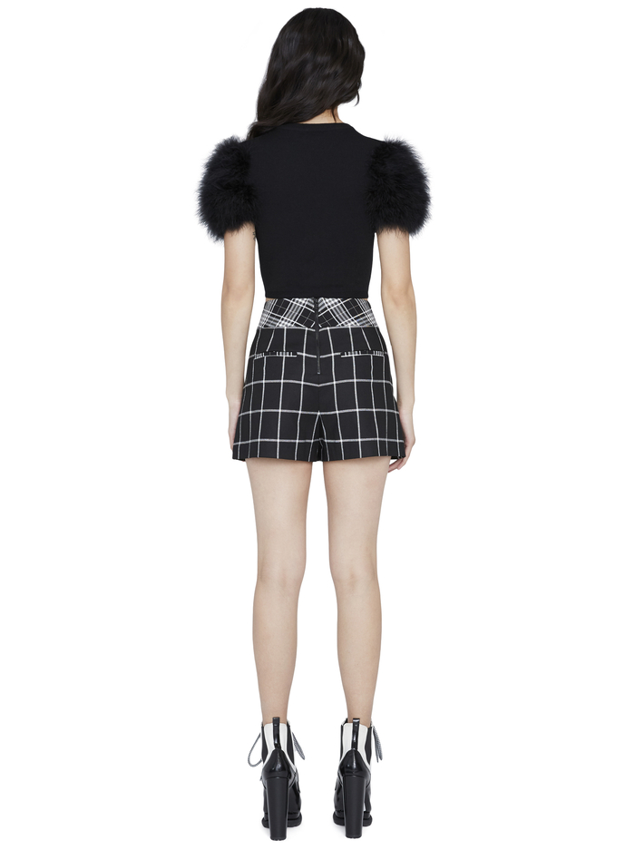 CIARA FEATHER CROPPED SWEATER - BLACK image 1 - ALICE + OLIVIA