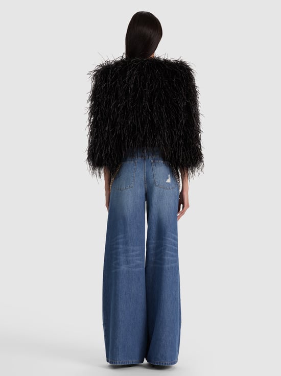 BLACK-KIDMAN FEATHERED JACKET