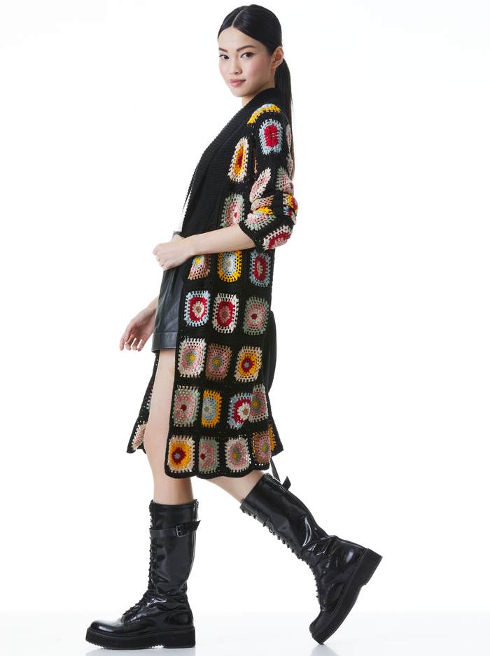 JILLIAN CROCHET ROBE CARDIGAN  - MULTI image 4 - Alice And Olivia