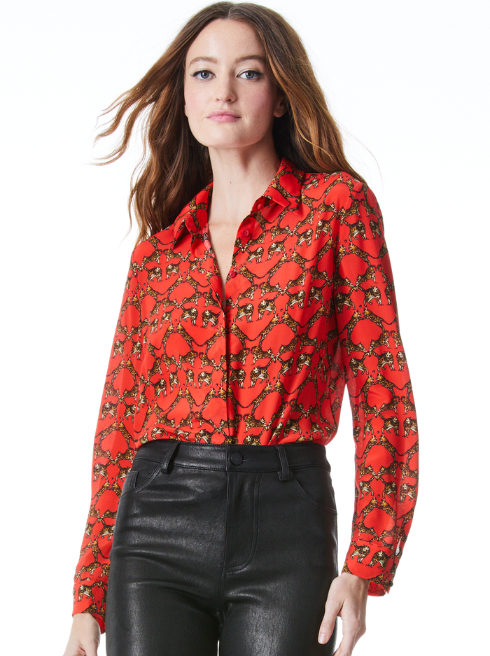 WILLA PLACKET TOP - BENGAL - Alice And Olivia