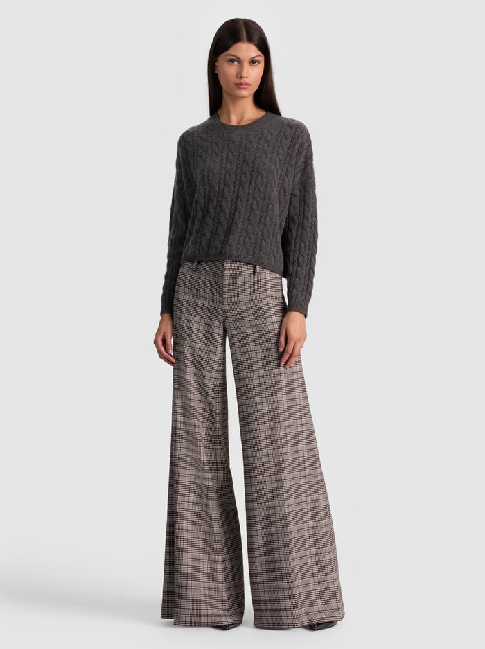 CECILIE CASHMERE CABLEKNIT PULLOVER - CHARCOAL HEATHER image 4 - Alice And Olivia