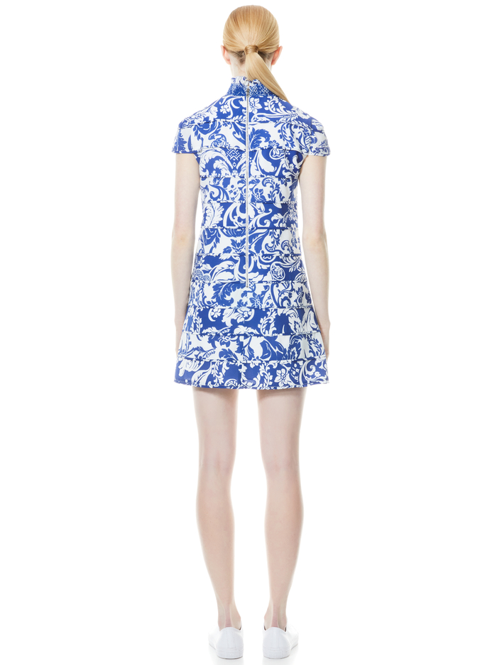 KARISSE MOCK NECK MINI DRESS - ROMAN HOLIDAY BLUE EYES image 1 - Alice And Olivia