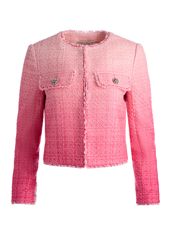 ASCENDANT OMBRE ENGLISH ROSE-DUMONT EMBELLISHED TWEED JACKET