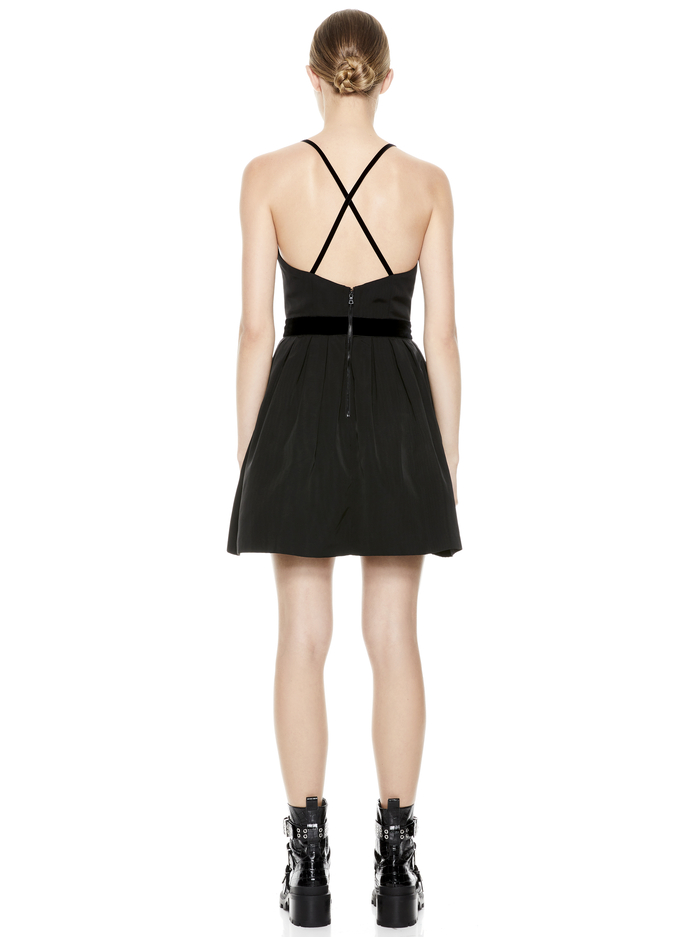 MADISON PLEATED MINI DRESS - BLACK image 2 - Alice And Olivia