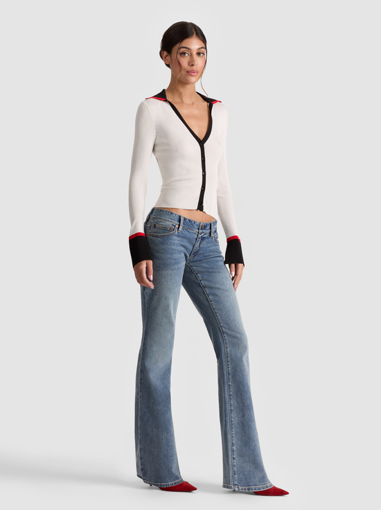 SOFT WHITE/MULTI-NEALIE CARDIGAN