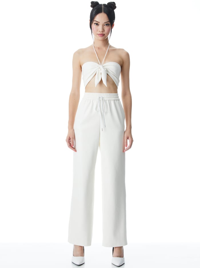 Benny Baggy Pull Up Pant In Soft White | Alice And Olivia