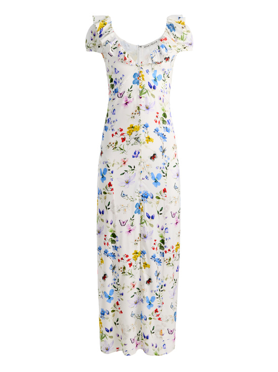 TWISTING VINES OFF WHITE-TARA SLIP DRESS