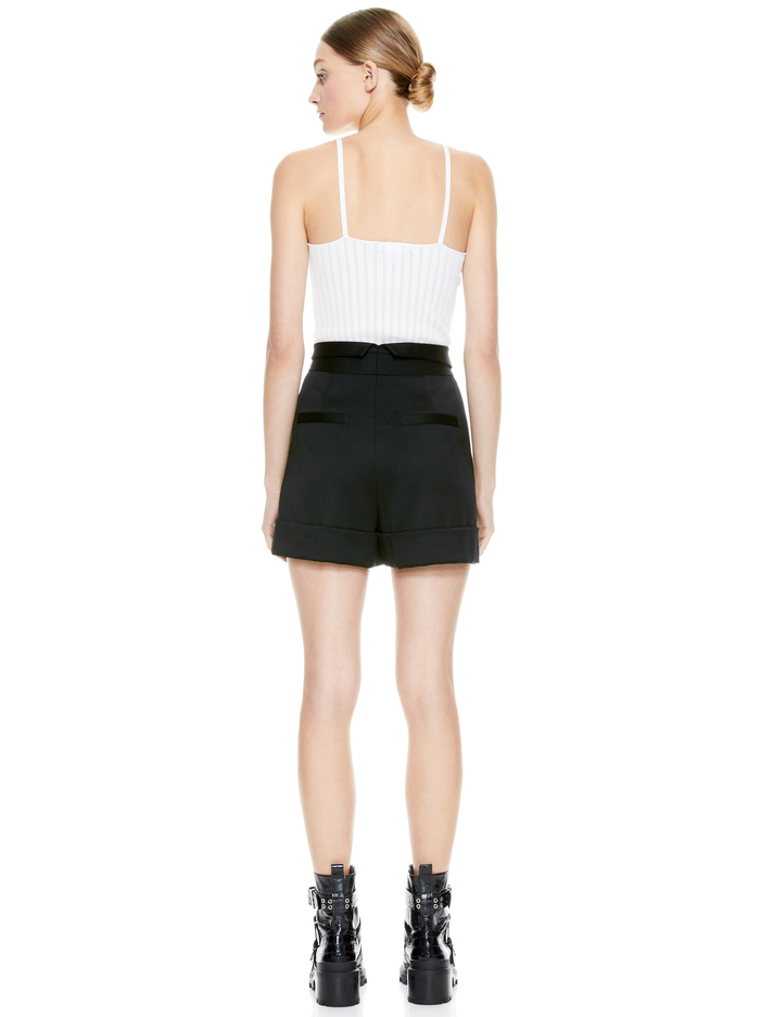 CHAD ASYMMETRICAL SHORT - BLACK image 1 - Alice And Olivia