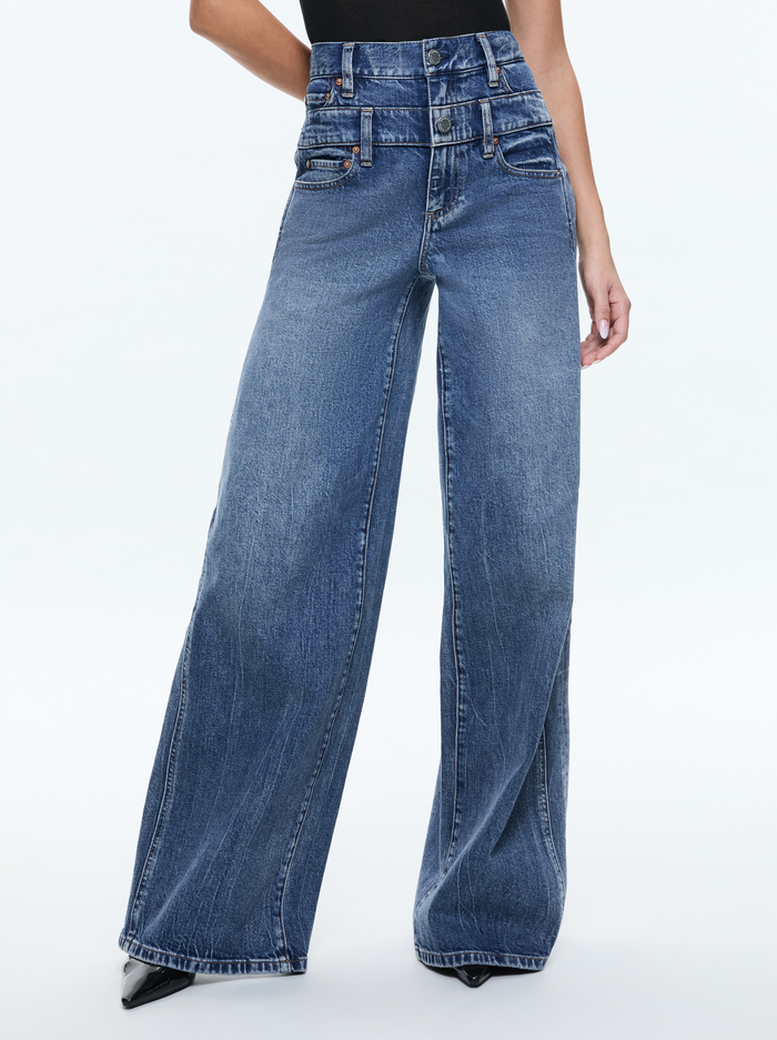 DOUBLE WAIST COOL JEAN - BROOKLYN BLUE - Alice And Olivia