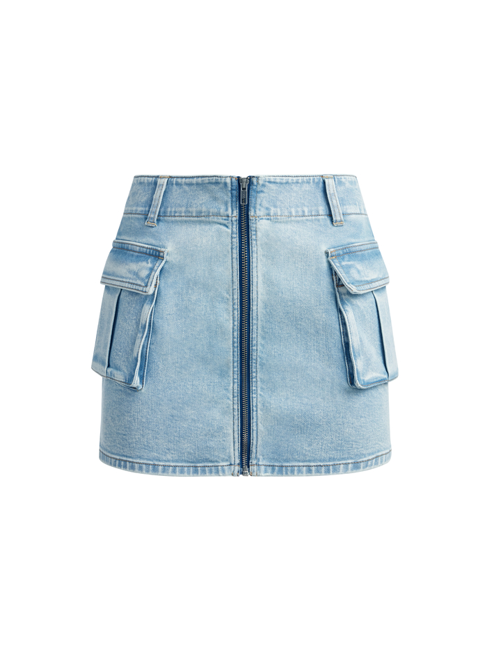 RAHMI CARGO MINI SKIRT - ROCKSTAR BLUE image 5 - Alice And Olivia