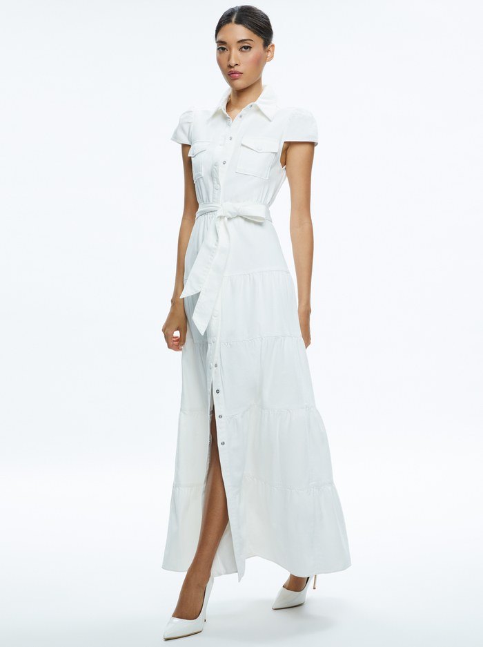 MIRANDA MAXI DENIM DRESS - OFF WHITE image 3 - Alice And Olivia