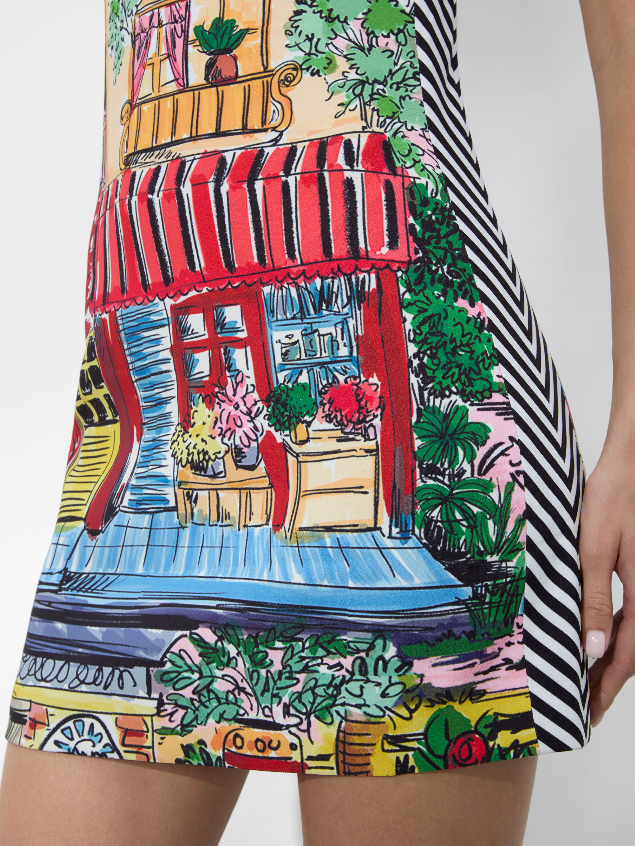Kelly Square Bust Mini Dress In Je L'adore Spring Sky Kelly Square Bust Mini Dress In Je L'adore Spring Sky
