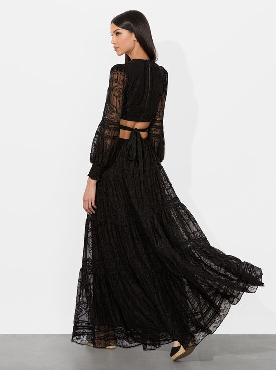 BLACK-PATRICA TIERED DRESS