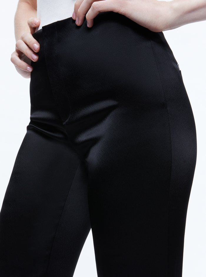 TEENY SATIN BOOTCUT PANT - BLACK image 3 - Alice And Olivia