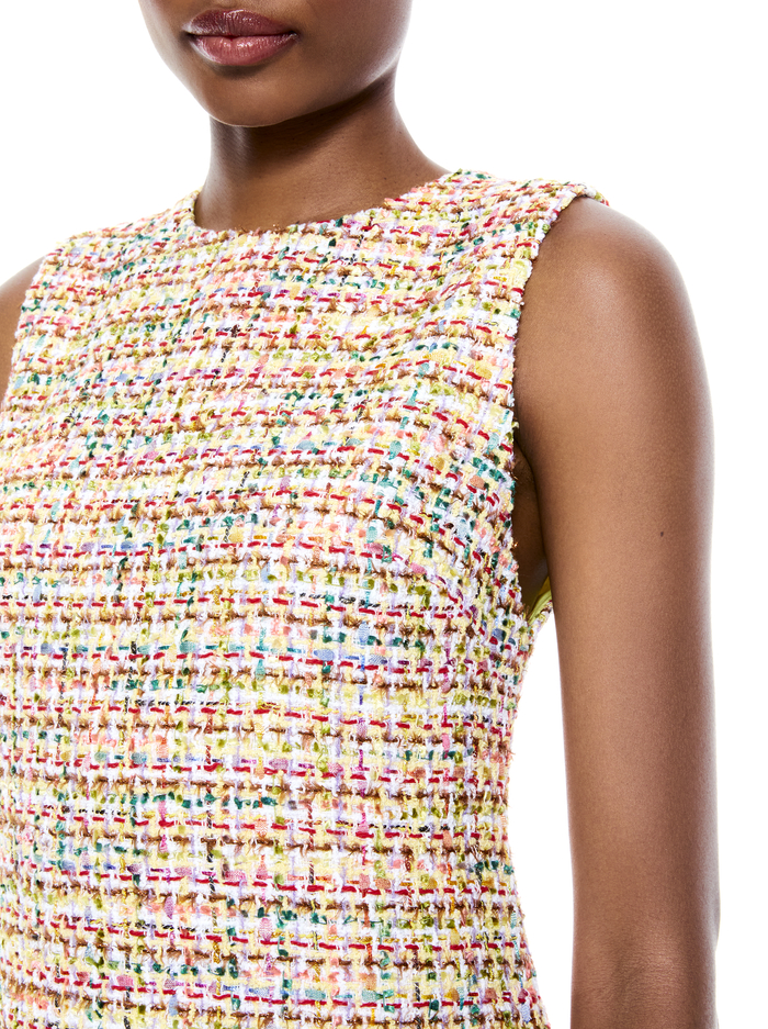 COLEY CREW NECK ALINE DRESS - MULTI image 3 - Alice And Olivia