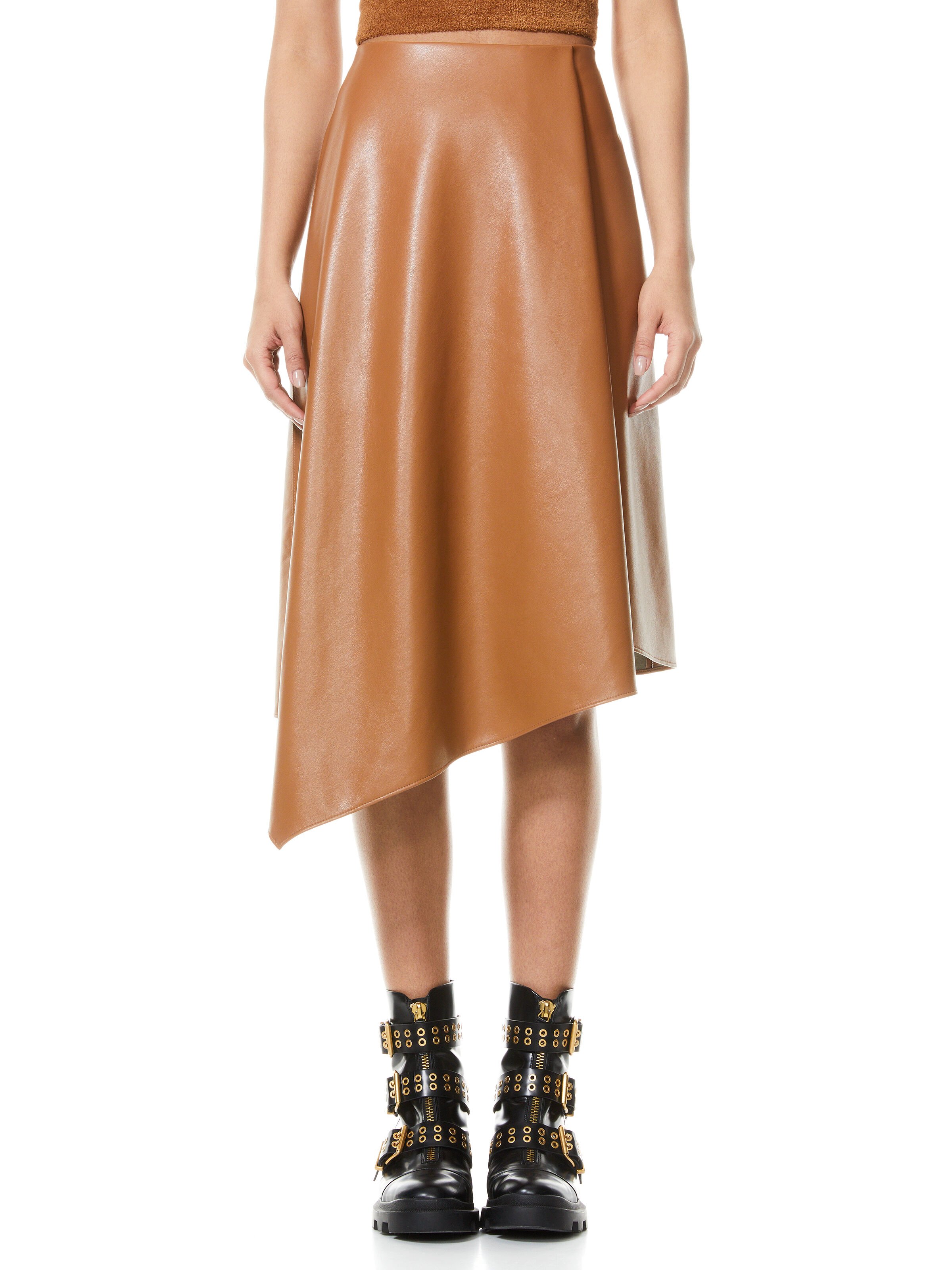 vegan leather midi skirt