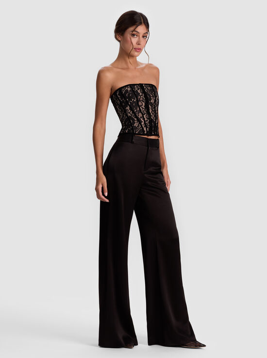 BLACK/ALMOND-COSETTE LACE CORSET