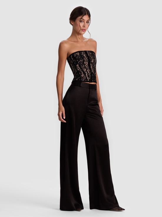 BLACK/ALMOND-COSETTE LACE CORSET