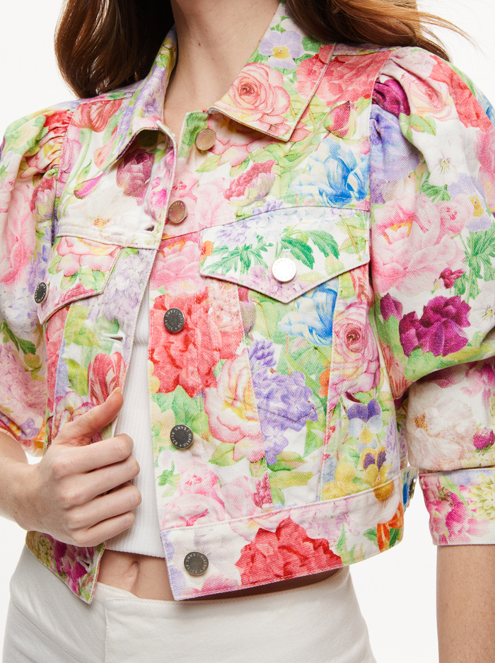 LANA DENIM JACKET - DAWN FLORAL image 3 - Alice And Olivia