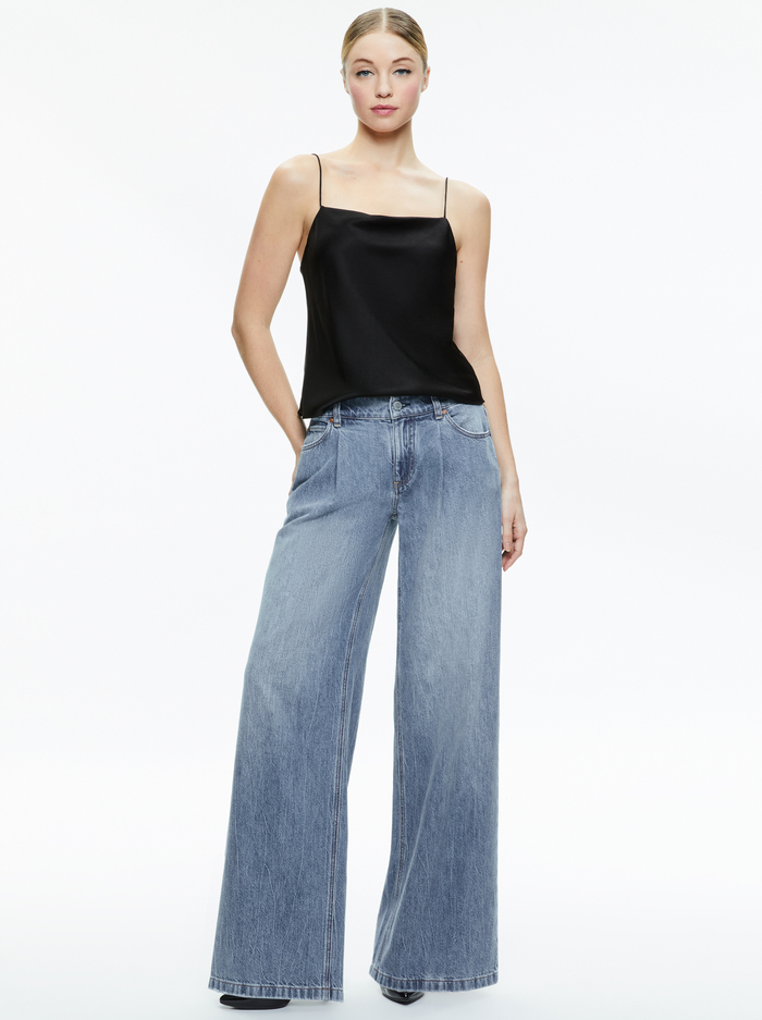 HARMON DRAPEY SLIP TANK - BLACK image 4 - Alice And Olivia