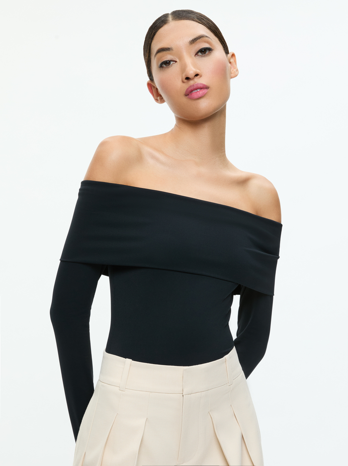ELIA BODYSUIT - BLACK - Alice And Olivia