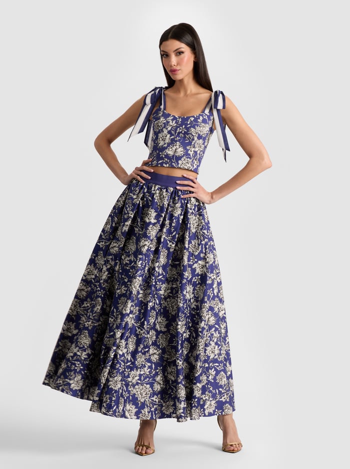 BLANCA TOP - BLOOMING WILD INDIGO image 4 - Alice And Olivia