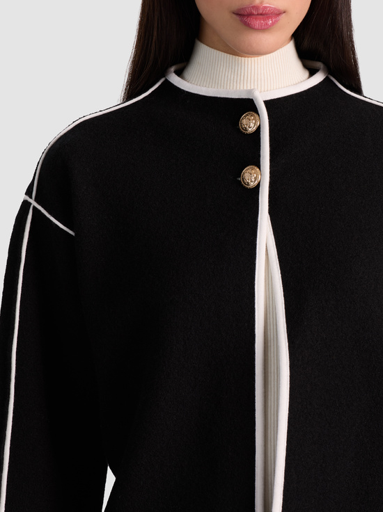 BLACK/SOFT WHITE-PEARSON SWEATER JACKET