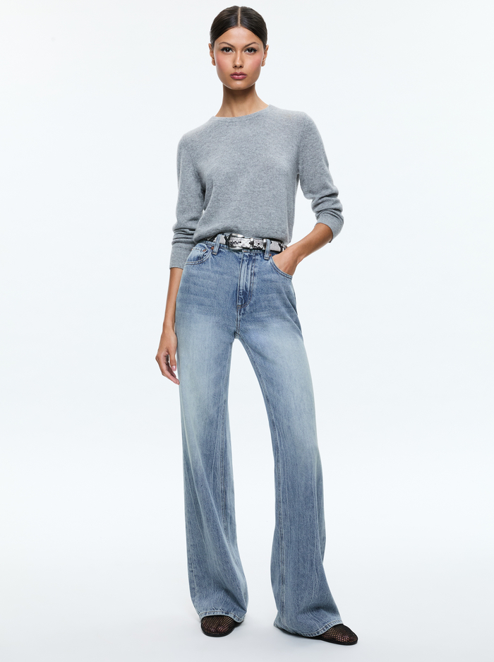 CAROLANN SHRUNKEN PULLOVER - MEDIUM HEATHER GREY image 4 - Alice And Olivia