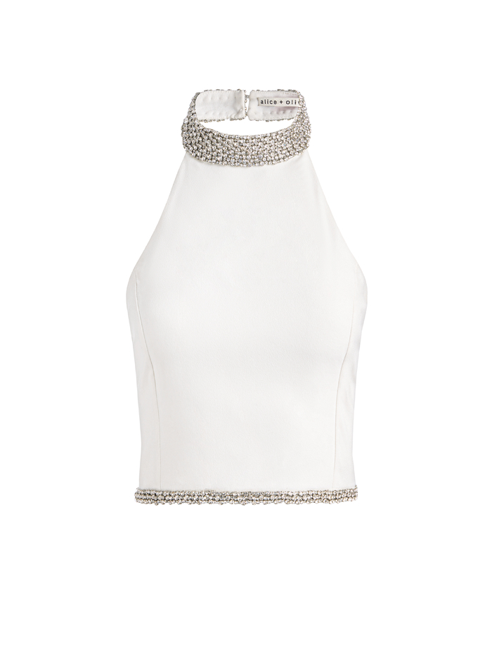 GATZ EMBELLISHED TOP - OFF WHITE image 5 - ALICE + OLIVIA