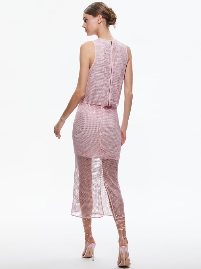 MAEVE CRYSTAL EMBELLISHED MIDI SKIRT - PETAL image 1 - Alice And Olivia