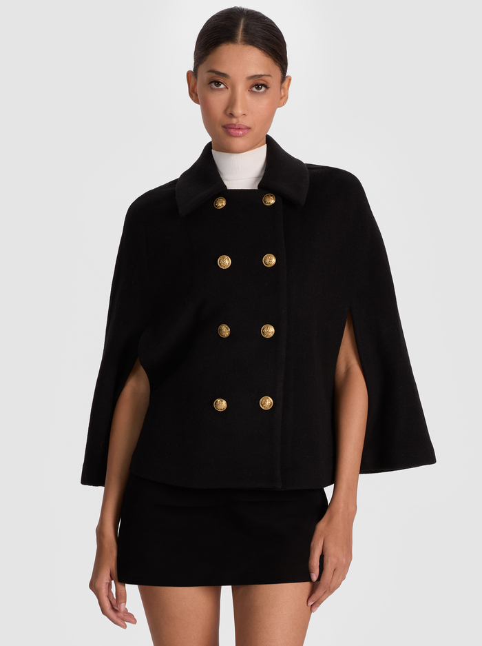 REYNALDA MINI CAPE - BLACK - Alice And Olivia