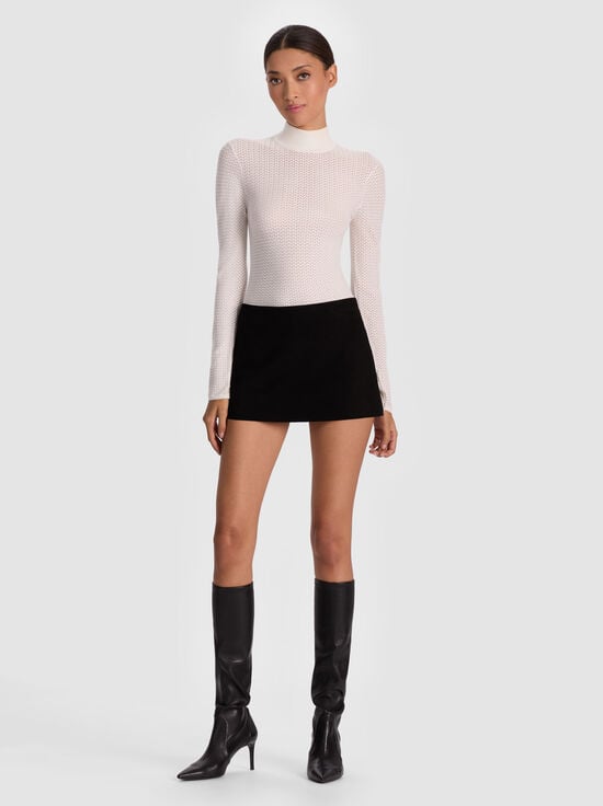 SOFT WHITE-LANIE POINTELLE PULLOVER