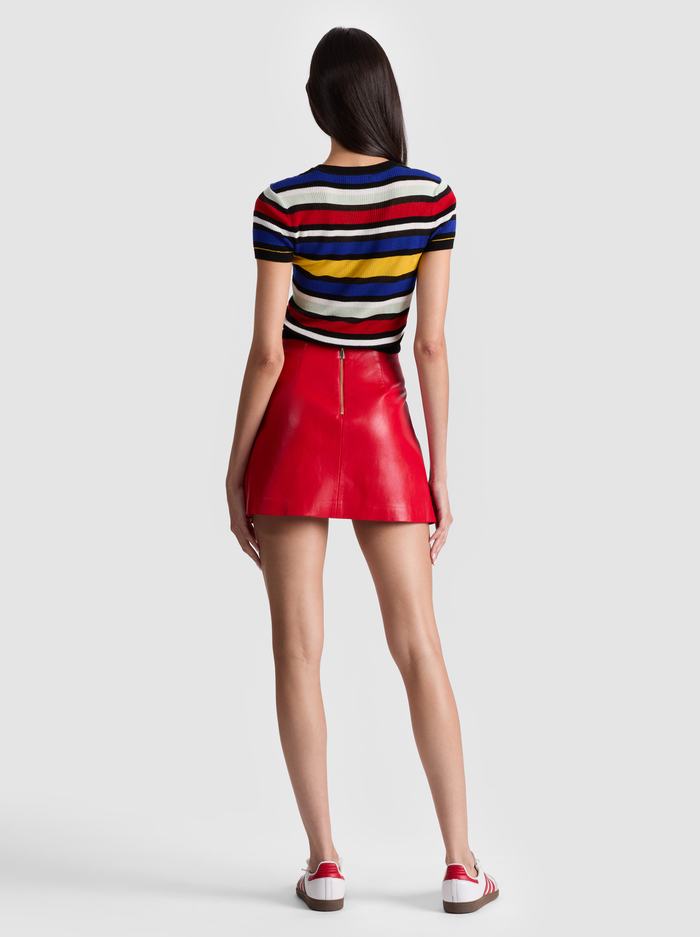 TONI VEGAN MINI SKIRT - PERFECT RUBY image 2 - Alice And Olivia