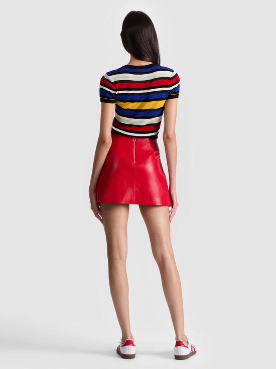 PERFECT RUBY-TONI VEGAN MINI SKIRT